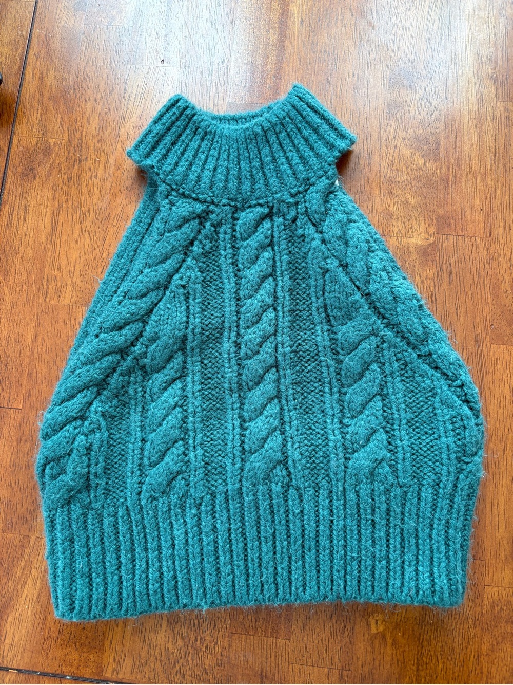 Urban Outfitters Teal Cable Knit Turtleneck Sweater Vest